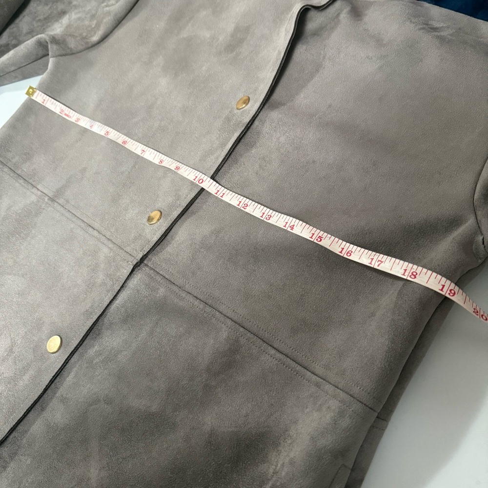 Zara jacket faux suede fur gray small preowned - Picture 12 of 12